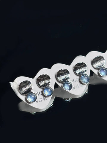 Aquamarine Round Minimalist Earrings